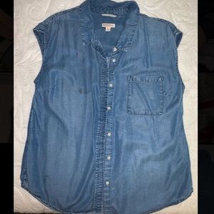 Soft Denim button-up tank top